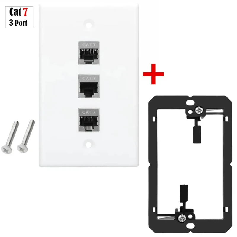Cat7/6 geschirmte Buchse auf Buchse Rj45 Keystone-Koppler Ethernet-Netzwerkkabel Wandplatte 6-Port mit Montagehalterung Keystone – Detail 12