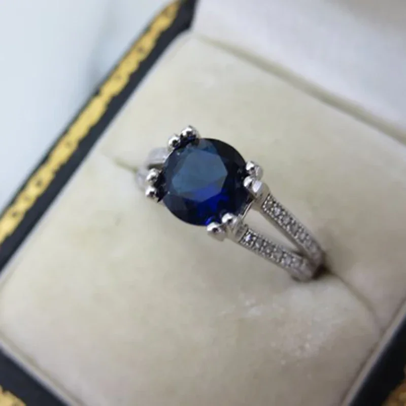 Gioielli Moda Moda Simulazione Blu Tesoro Topa Blu Set Diamante Moda Donna Anello