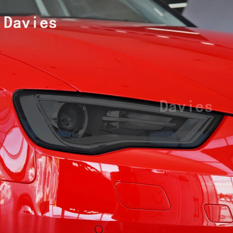 

For Audi A3/S3/RS3 2014-2016-2023-Accessories- Car Headlight Protective Film Vinyl Restoration Transparent Black TPU Sticker