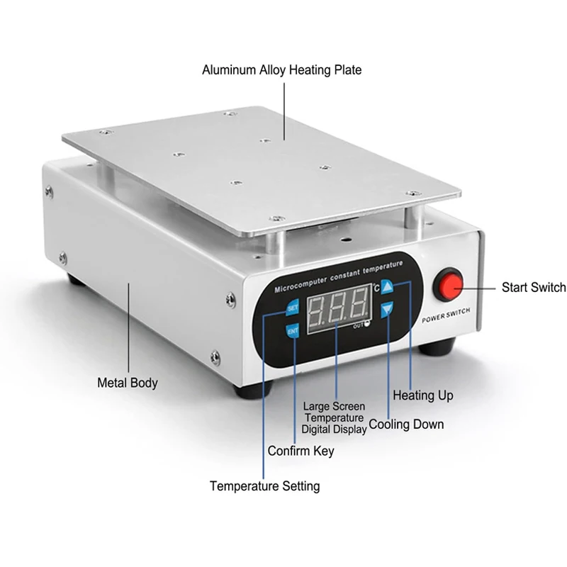 450W Mobile Phone LCD Screen Separator Replacement Heating Plate Welder Hot Microcomputer Constant Temperature 0-200&deg; phone lcd screen separator
