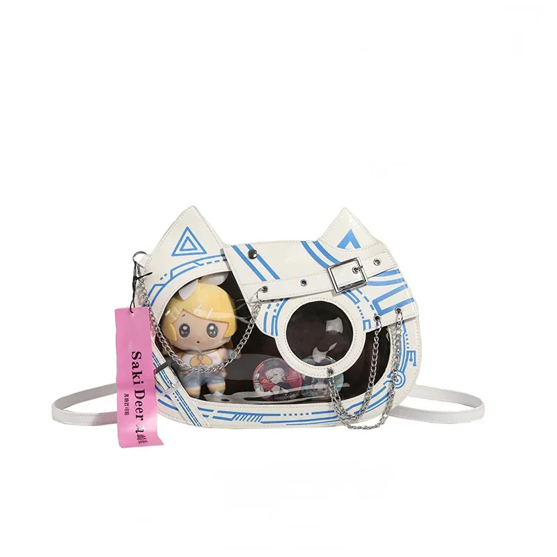 thumbnail image 1 of Bolsos de hombro japoneses, linda mochila para mujeres, estilo anime punk, para estudiantes universitarios, con forma de gato, transparente, a la moda, bolso Y2k de gran capacidad, 1 of 5