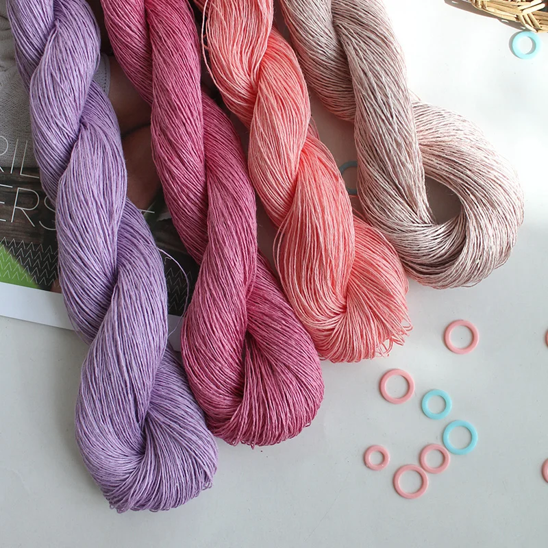 1*50g100% Natural Linen Lace Weight Hand Knitting Crochet Yarn  for Summer Fashion Garments Baby Clothes Soft and cool 2