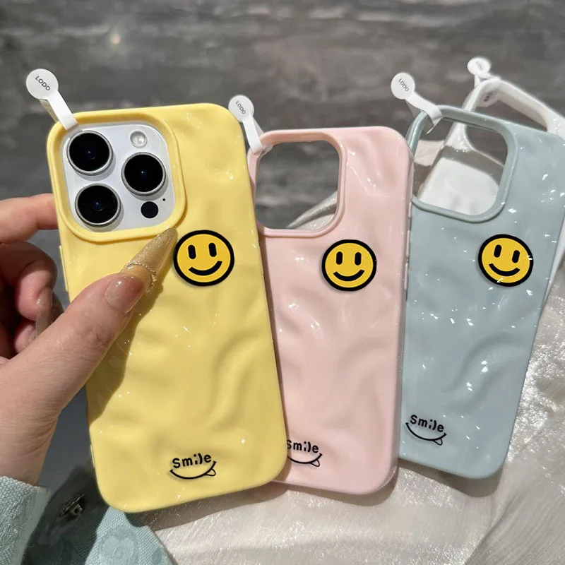 Yellow Smiling Face Design Phone Case - Soft Protective Cover