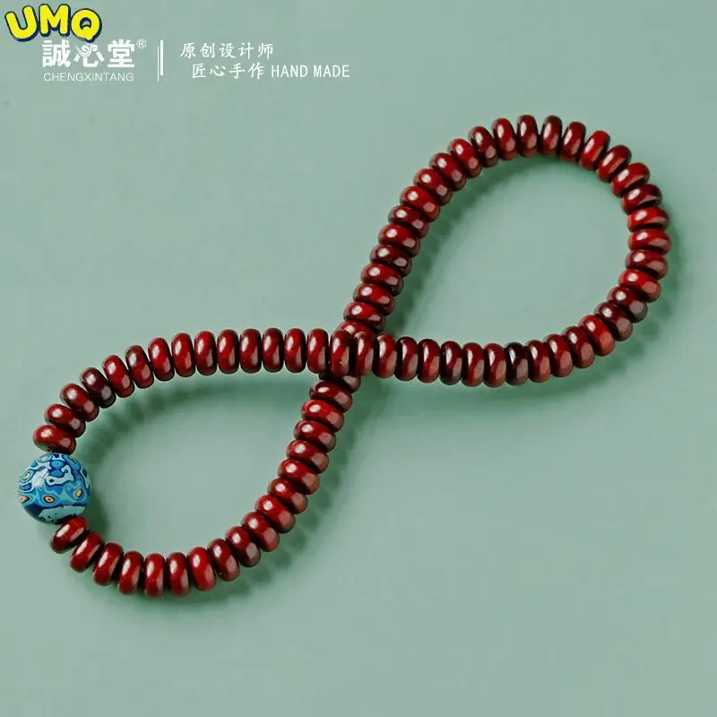 

Small Leaf Red Sandalwood Chicken Blood Red High Oil Density 10 * 5mm Abacus Beads Two Circles Men's and Women's Bracelets Hand