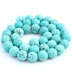 Elegant Matte Blue Turquoise Stone Beads for Jewelry Crafting and Accessories (Matte Turquoise)