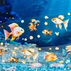 1Roll 2M Whisper Marine Life Material Backing daily Stickers Sea Shimmer Adhesives Supplies Tape Roll PET Deep Scrapbook 50mm*2m 2