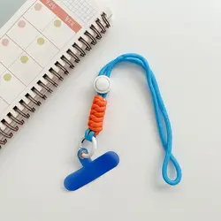Colorful Detachable Wrist Woven Phone Lanyard with Anti - Loss Hand Strap Pendant (Light Blue)