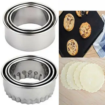 3Pcs Dumpling Cutters Cookie Cutters Biscuit Cutters Stainless Steel Cake Pastry Cutters Cake Cookie Stamps Scone Cutters Molds