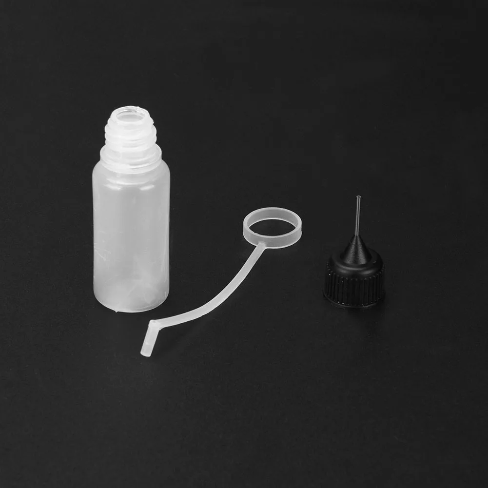 바늘 끝 접착식 병, 부드러운 액체 아트 병, 휴대용 누출 방지, 스크랩북 도구용 고무 커버 포함, 10ml