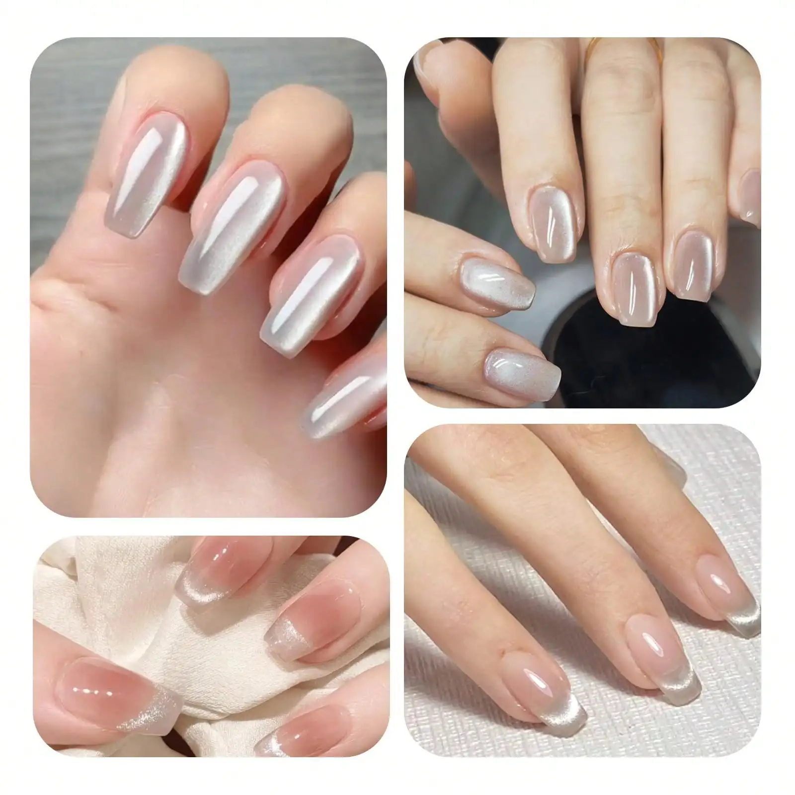 Large Round+Rectangle Nail Art Strong Magnetic 3D Cat Eye Gel Polish Dual-Ended Magnet Magic for Manicure DIY Design&Salon Tools