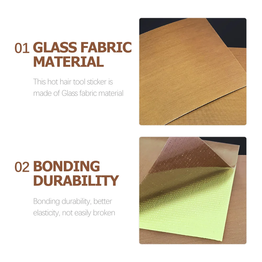 

20 Pcs Perm Iron Heat Insulation Patch Nail Sticker Curling Wand Decal Hair Straightener Stickers Fiberglass Cloth Adhesive