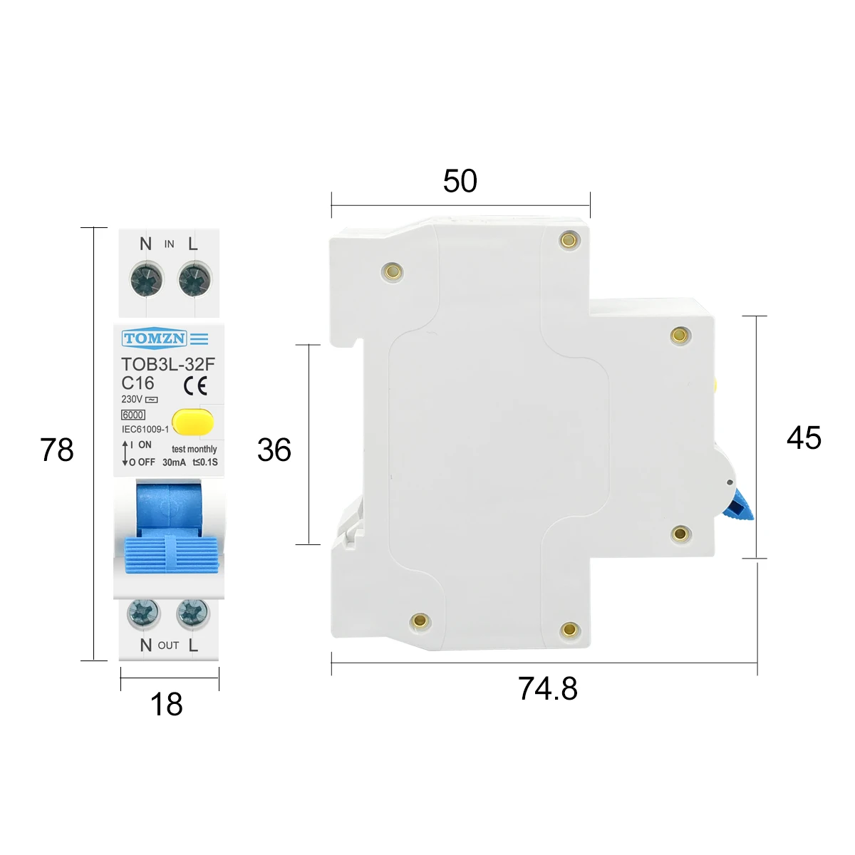 interruptor automatico diferencial atual residual de rcbo com sobre protecao atual escapamento 04