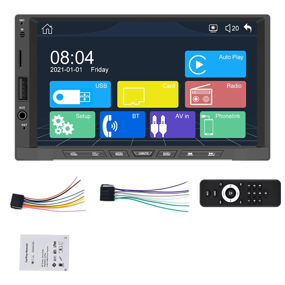 

Универсальная Автомагнитола Carplay, 2 Din, Android, 7 дюймов, для Nissan, Toyota, MP5, плеер, мультимедийный плеер без камеры