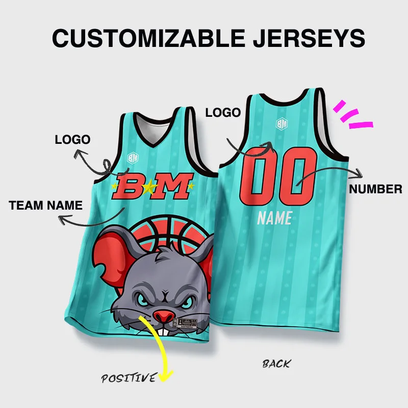 thumbnail image 1 of Camisetas de baloncesto BASKETMAN para hombre, con estampado de animales por sublimación completa, personalizables, con nombre del equipo, número y logotipo, chándales para hombre, 1 of 5