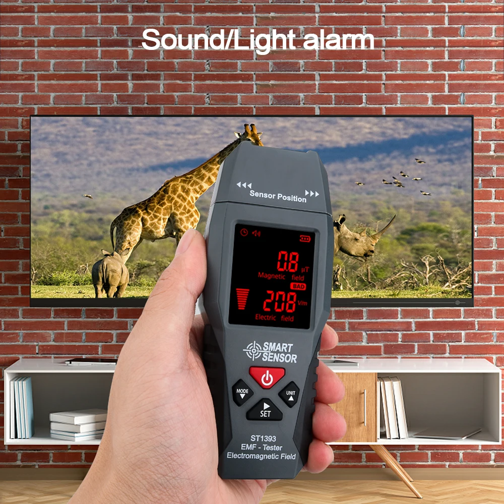 Handheld Digital EMF Meter Mini Electromagnetic Field Radiation Detector Color LCD Electric Strength Tester Home Safe