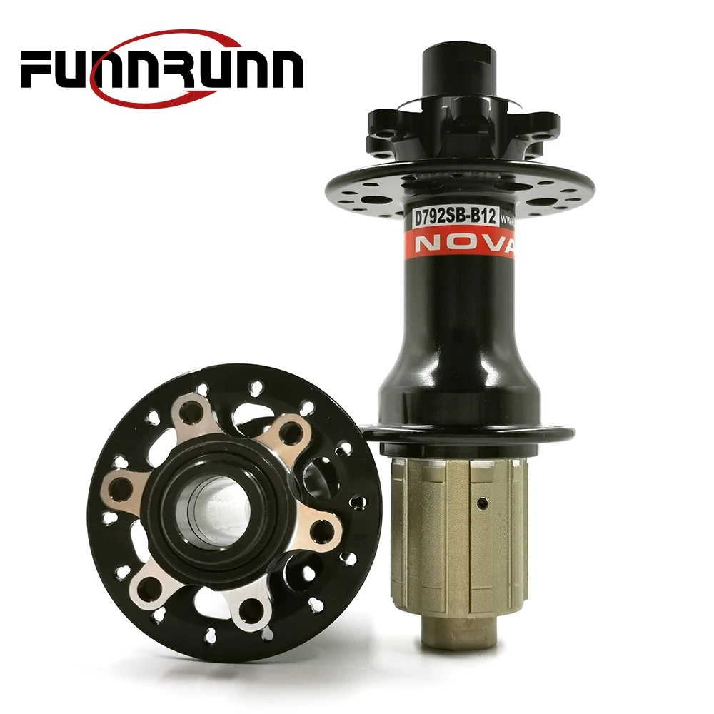 Novatec D792Sb-B12 Boost 6-Bolt J-Hook Lega Road/Mtb Freno A Disco Mozzo Posteriore 4 Cuscinetto 24H 28H 32H Perno Passante 12X148Mm Freehub Hg Xd