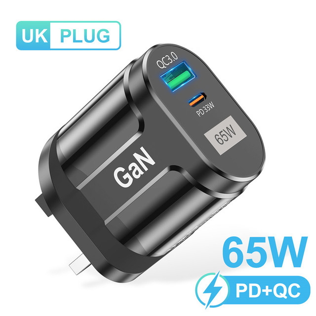 USB C Charger 65W GaN Type C PD QC 3.0 Fast Charging For iPhone 13 12 11 Max Pro XS 8 Plus For iPad Pro Air iPad MacBook