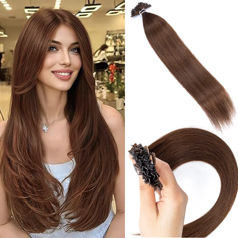 Soft Texture K Tip V Tip Human Hair Extensions Remy Keratin Hot Fusion Italy Keratin Glue Machine adding length boosting