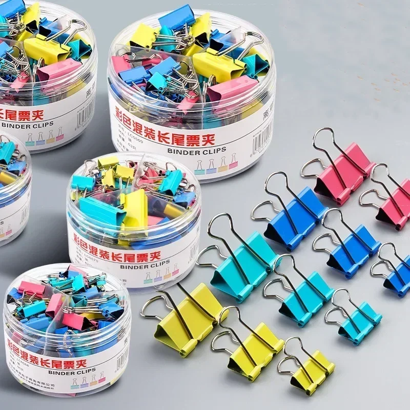 Multicolor Metal Paper Clips Bulk Pack 15/19/25/32/41mm Assorted Sizes for Office School Books Stationery Organizing Supplies paper clips