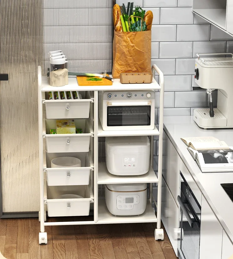 

Kitchen shelves, floor-to-ceiling, multi-layer storage baskets, household utility racks, snack storage racks