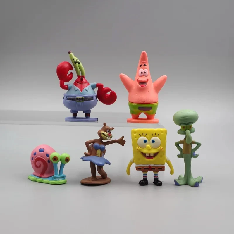 6 Pz/Set Spongebob Action Figures Cartoon Movie Mini Dolls Set Di Regali Di Compleanno Per Bambini