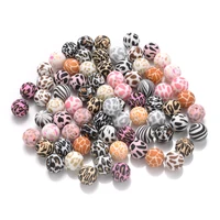 15mm 10Pcs Teether Silicone Beads Leopard Print Round Teething Beads For Baby Pacifier Chain Dummy Holder Clip DIY Necklace 2