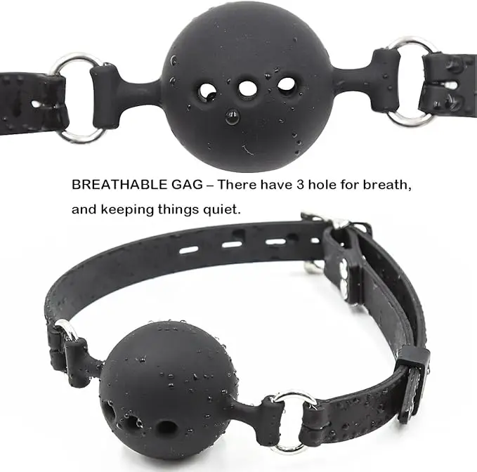 Bâillon boule en silicone pour bdsm et jeux érotiques_voghion.com