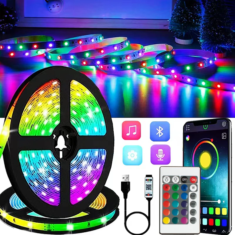 Tiras LED, Luces Habitación 10 Metros, Bonve pet Tira LED RGB, Bluetooth  Musical con IR Control Remoto 40 Teclas y APP, 16 Milliones de Colores, Luz