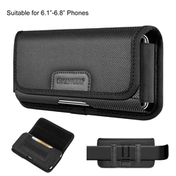 Premium Nylon Cloth Phone Belt Pouch with Card Slot and Clip (6.1 - 6.8 inch)