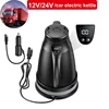 12V/24V Smart Universal Car Kettle Fast Water Boiling Electric Kettle Portable Car Insulated Hot Water Cup Auto Power Off 1.2L 1