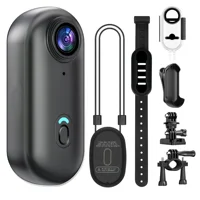 4K Mini WIFI Action Camera 128GB Thumb POV Portable Video Recorder with IPX7 Waterproof Camcorder Helmet Mount Vlogging (Black)