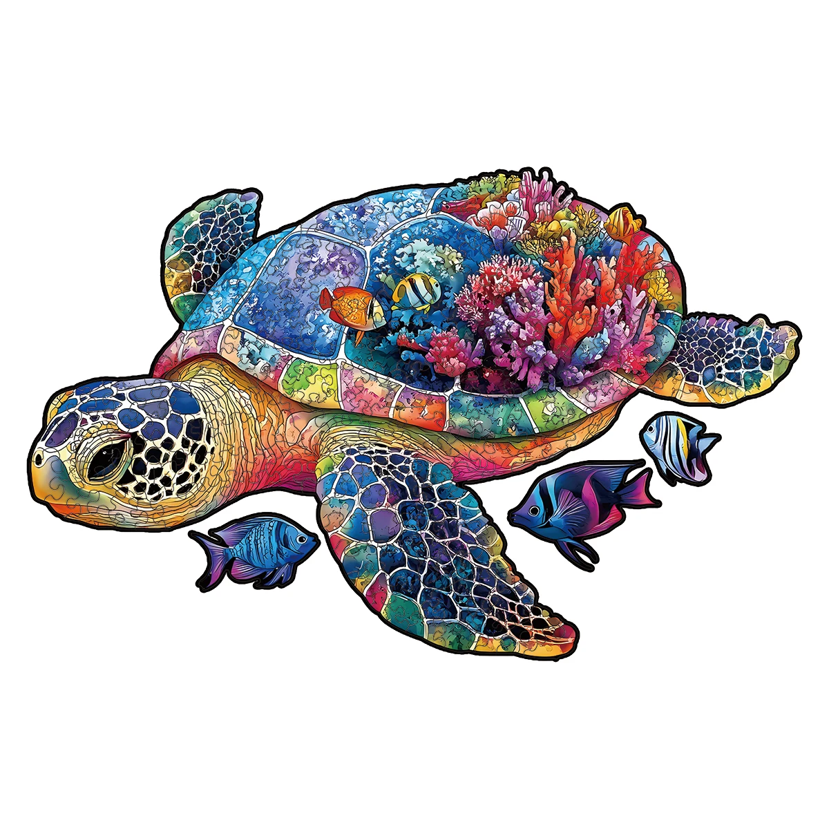 Sea Turtle Wooden Puzzle, Uniquely Irregular Animal Shaped Jigsaw Puzzles, Perfect Birthday Holiday Gift For Lover And Friends