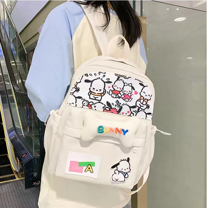

Kawaii Sanrio Pochacco Schoolbag Cartoon Cute Anime Student Backpack Decorate Large Capacity Portable Girls Christmas Gifts
