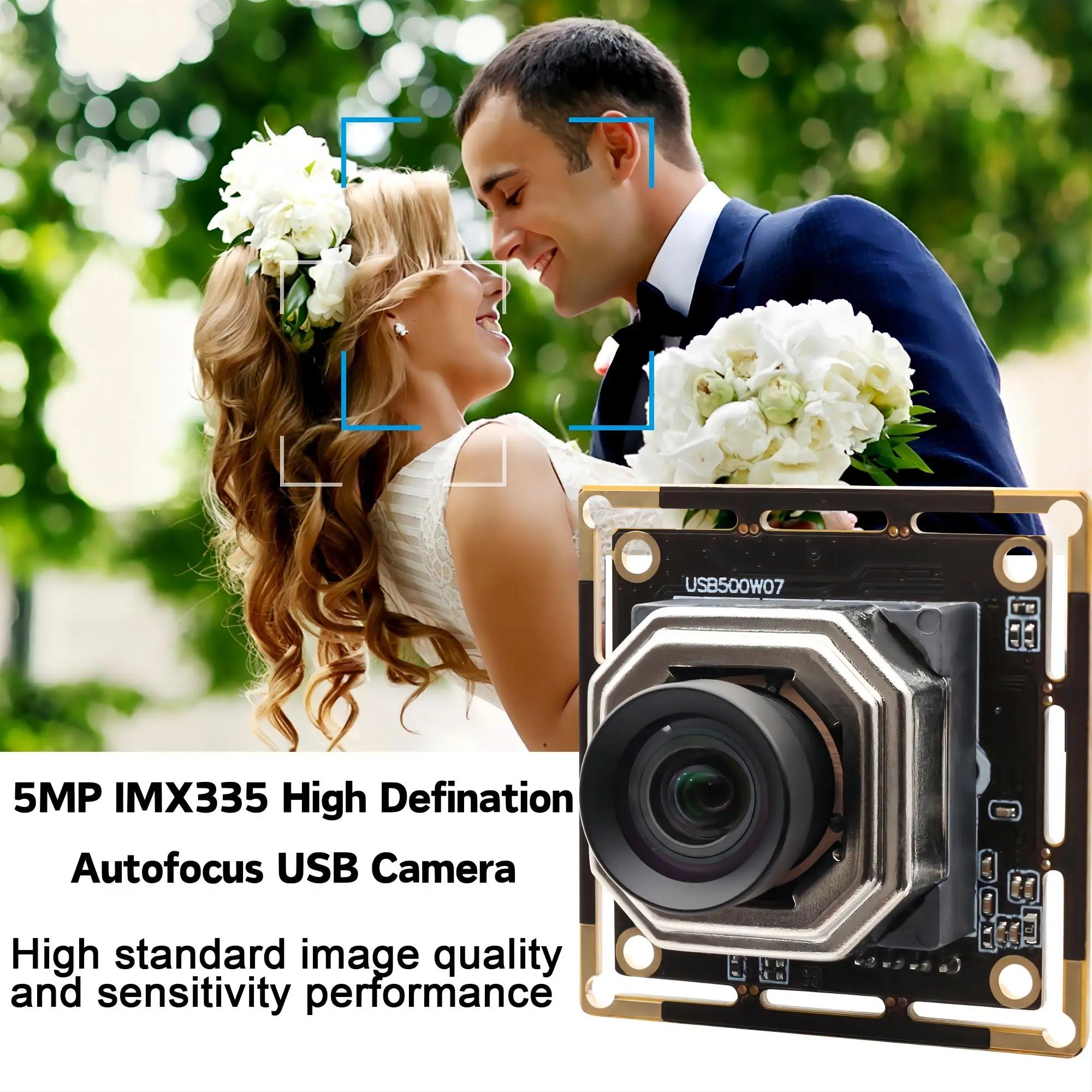 ELP 자동 초점 USB 카메라 모듈, MJPEG 30fps 2592*1944 미니 HD 내장 웹캠, 12mm 렌즈 포함, 5MP IMX335