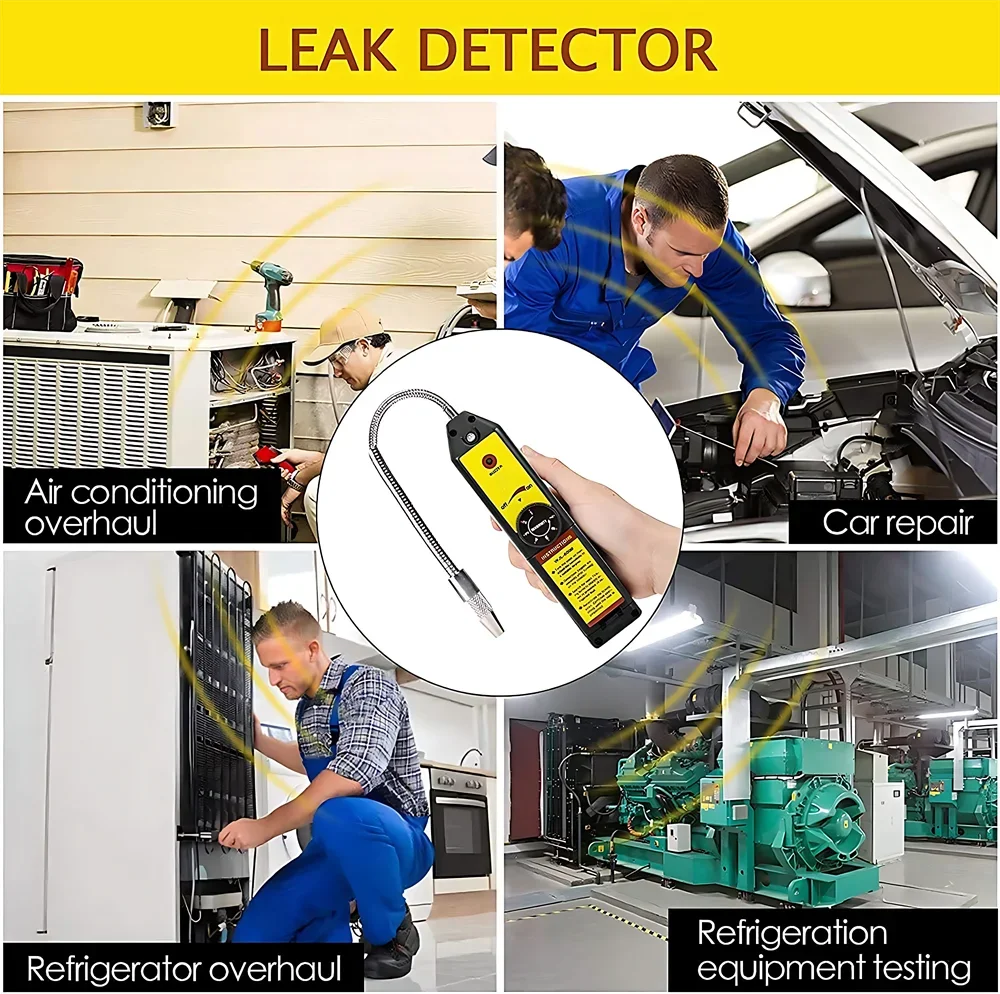 Gas Leak Detector Gas Leakage Tester Car Air Conditioner AC Freon Halogen Gas Leak Detector with Probe Diagnostic Tool WJL-6000S