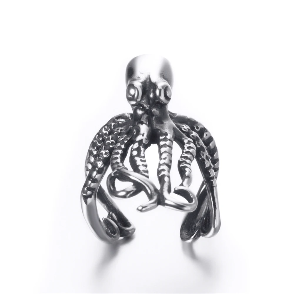 Elfasio Ear cuff Earrings Octopus Stainless Steel Lobe Helix Cartilage Clip Earring for Men Women Non Piercing