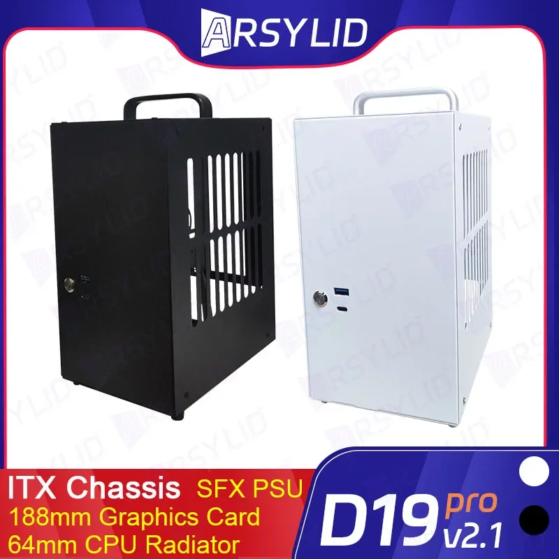D19 Pro 6.1L A4 Chassis SFX HTPC Mini ITX Game Computer