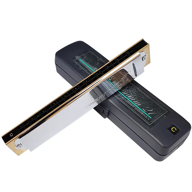 Tombo Premium 21 Tremolo Harmonica, Professional Armonica, No. 3521, 21 Holes Harp, 42 Reeds Mouth Organ, Musical Instrumentos