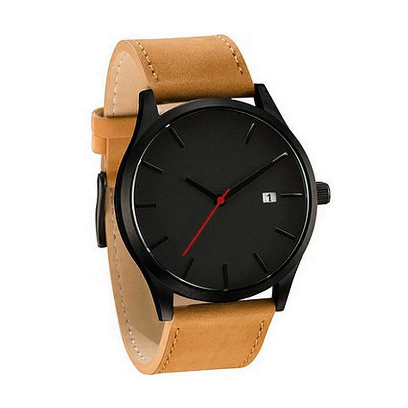 

Fashion Large Dial Military Quartz Men Watch Luxury Leather Men's Watch Men Complete Calendar Sport Watches Man Clock