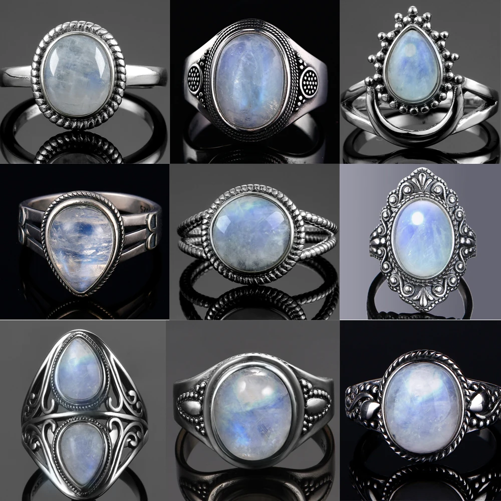 Round Natural Moonstone Rings: A Nod to Vintage Elegance