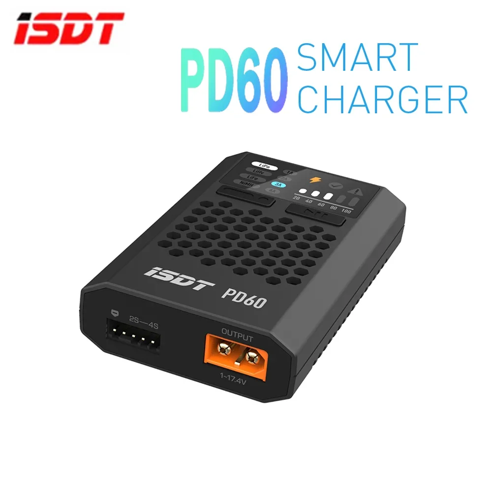 ISDT PD60 Chargeur RC 60W Type-C 6A pour Batteries LiPo 1-4S