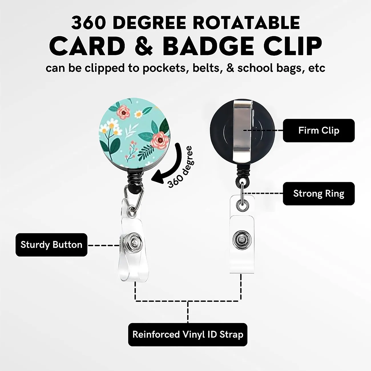 Card Holder With Retractable Reel Id Badge Holders With Clip Name Key Card Holder For Nurse Doctor Student Teacher Office Gift