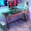 47 inch Gaming Desk Computer Desk with Monitor Stand and Cup Holder, Black 3