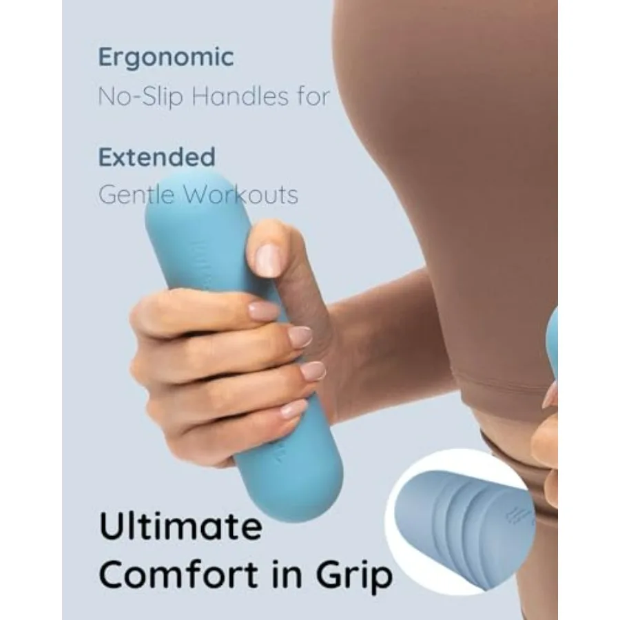 Pink Wrist & Ankle Weights + Blue Hand Weight Bars Bundle Set