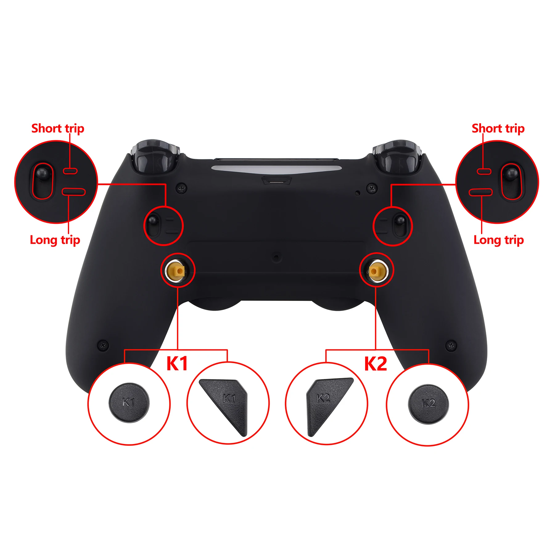 Extremerate Amanhecer 2.0 Lanterna Kit de Remap com Casco Traseiro Botões de Volta e Botões de Bloqueio de Gatilho para Ps4 Controlador Jdm 040 050 055 - Image 6
