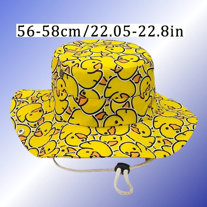 Sun Hat Sun Protection Hat Anime Cosplay Hat Anime Hat Cartoon Patterned Yellow Duck Printed Lightweight Unique Sun Protection Design Valentine's Day Gift
