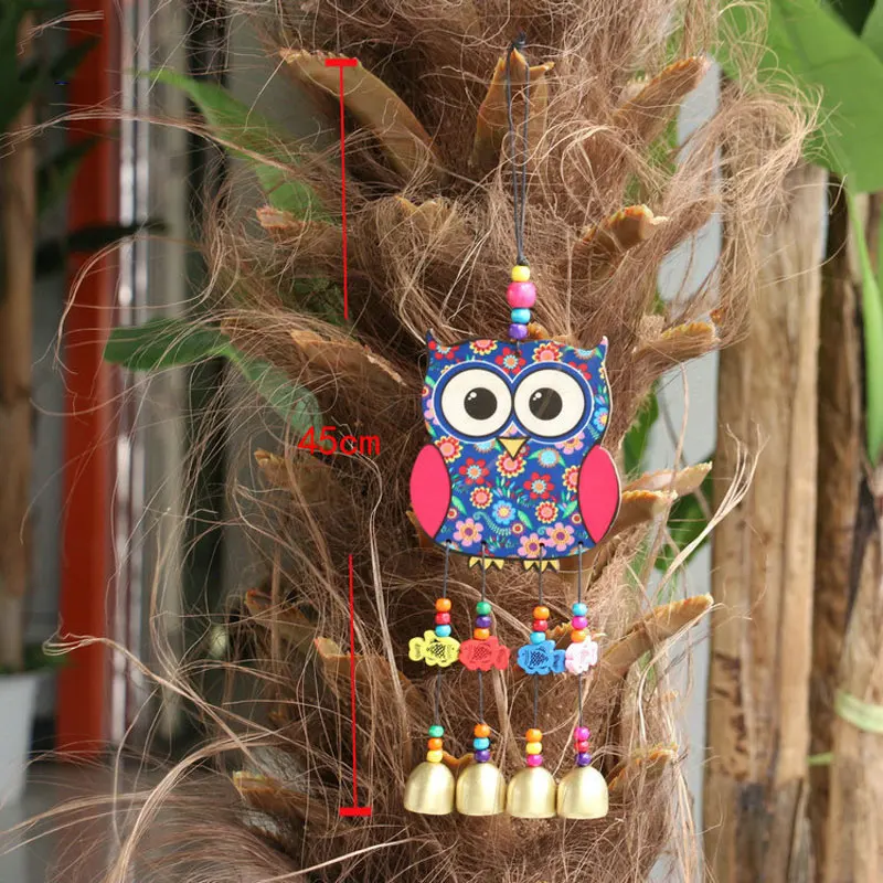 Hooshing Campana A Vento Portafortuna Con Pavone - Piccolo Carillon In Metallo Per Giardino E Terrazzo, Lunghezza 38 Cm