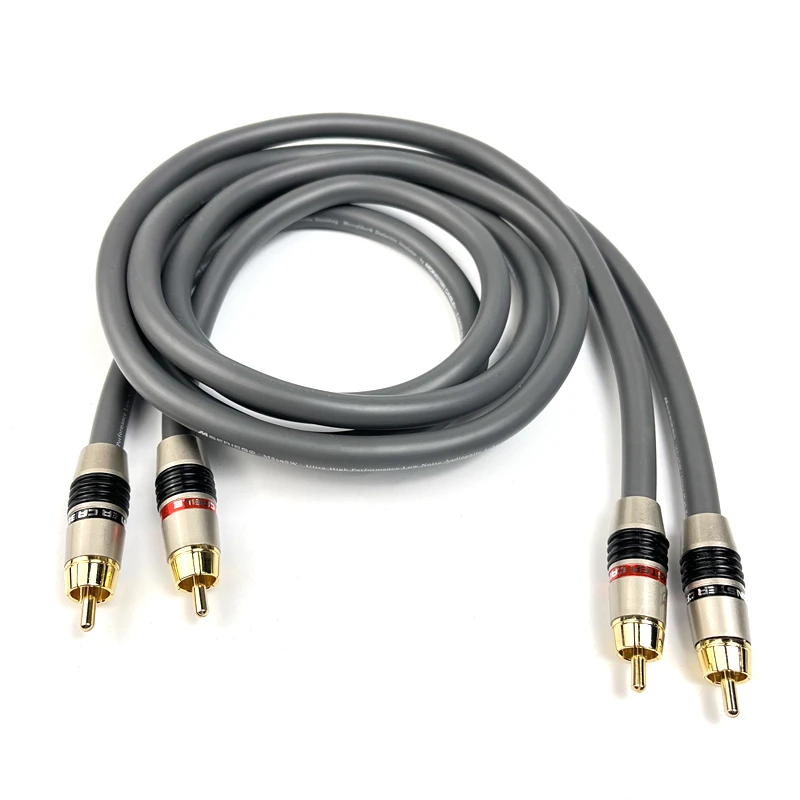 

Pair Single Crystal Copper RCA Cable Audiophile HiFi Audio Line Gold Plated Connector