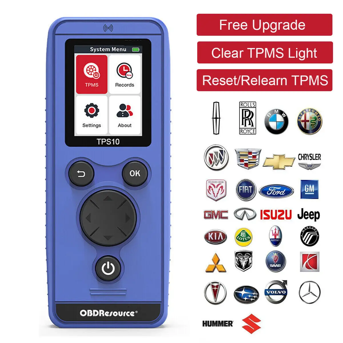 

OBDResource Universal TPMS Reset Tool TPS10 For BMW Audi Ford Jeep Mitsubishi Toyota Fiat Auto Tire Pressure Monitoring System