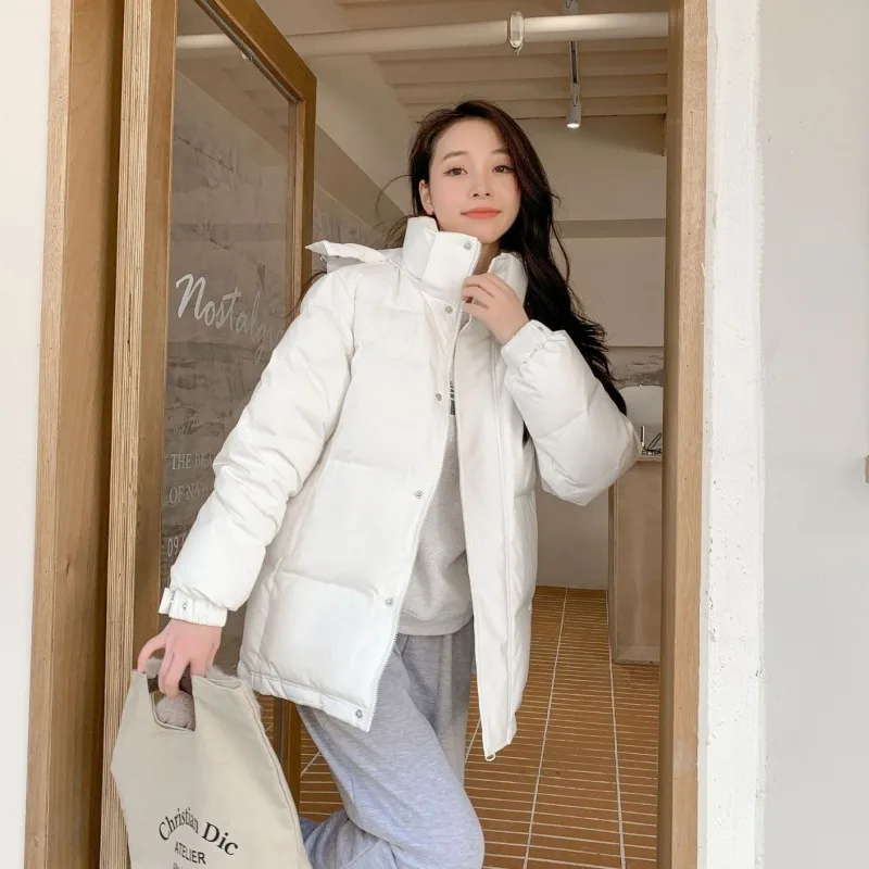 2023 New Women Down Jacket Winter Coat Female Loose Large Size Parkas Warm Thick Outwear Stand Collar Removable Cap Overcoat